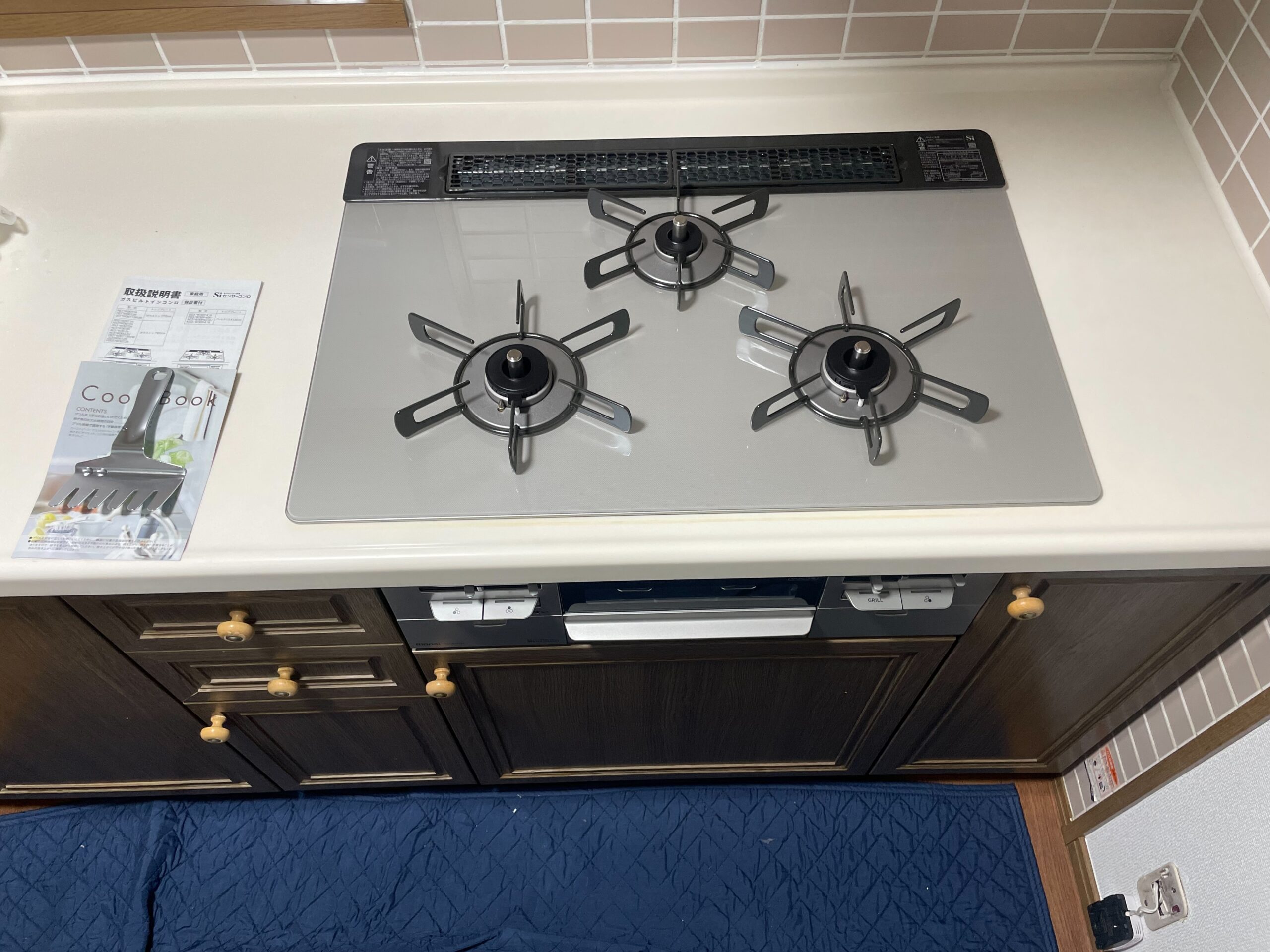 【那珂川市】ハーマン製ビルトインコンロからリンナイ（RS71W36T2RVW）へ交換施工事例